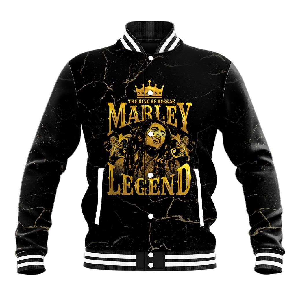 Reggae King Marley Baseball Jacket Gold Lion