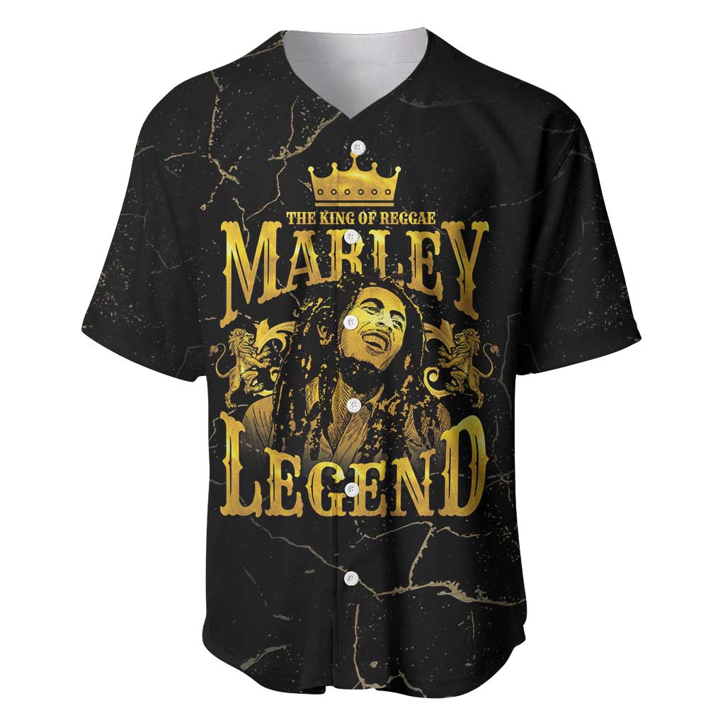 Reggae King Marley Baseball Jersey Gold Lion