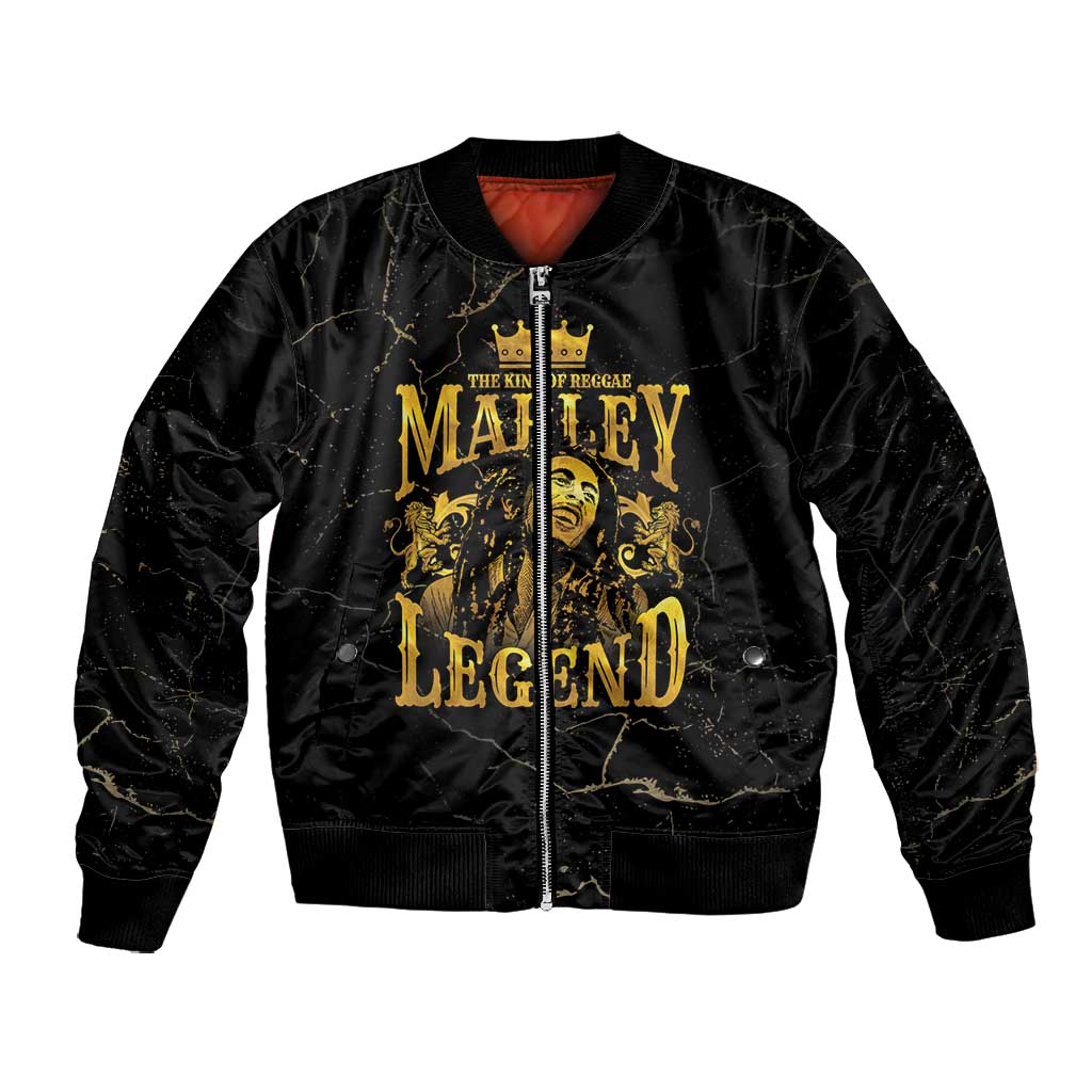 Reggae King Marley Bomber Jacket Gold Lion