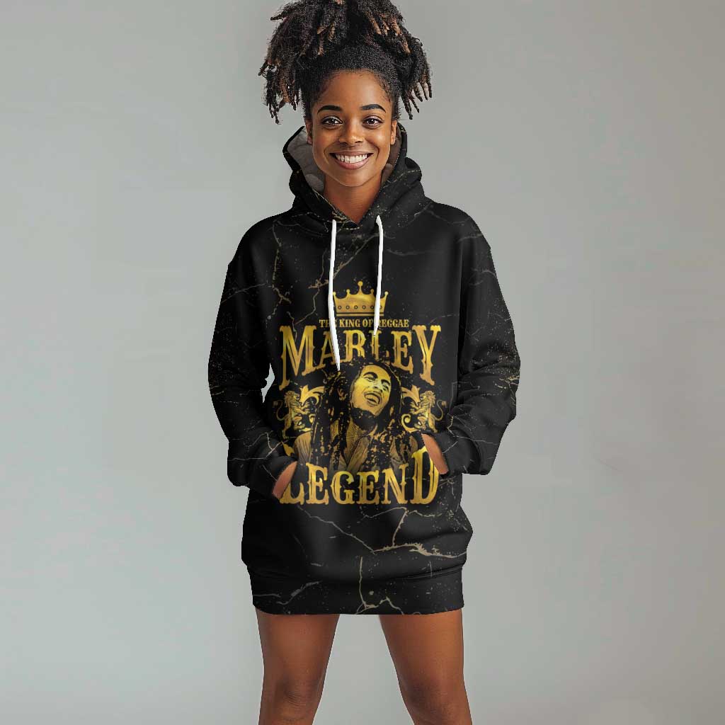 Reggae King Marley Hoodie Dress Gold Lion