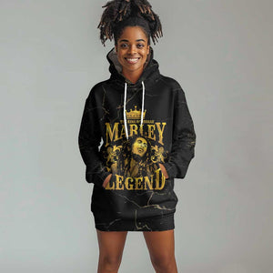 Reggae King Marley Hoodie Dress Gold Lion