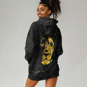 Reggae King Marley Hoodie Dress Gold Lion