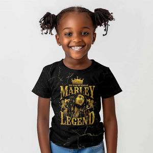 Reggae King Marley Kid T shirt Gold Lion