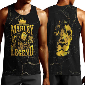 Reggae King Marley Men Tank Top Gold Lion