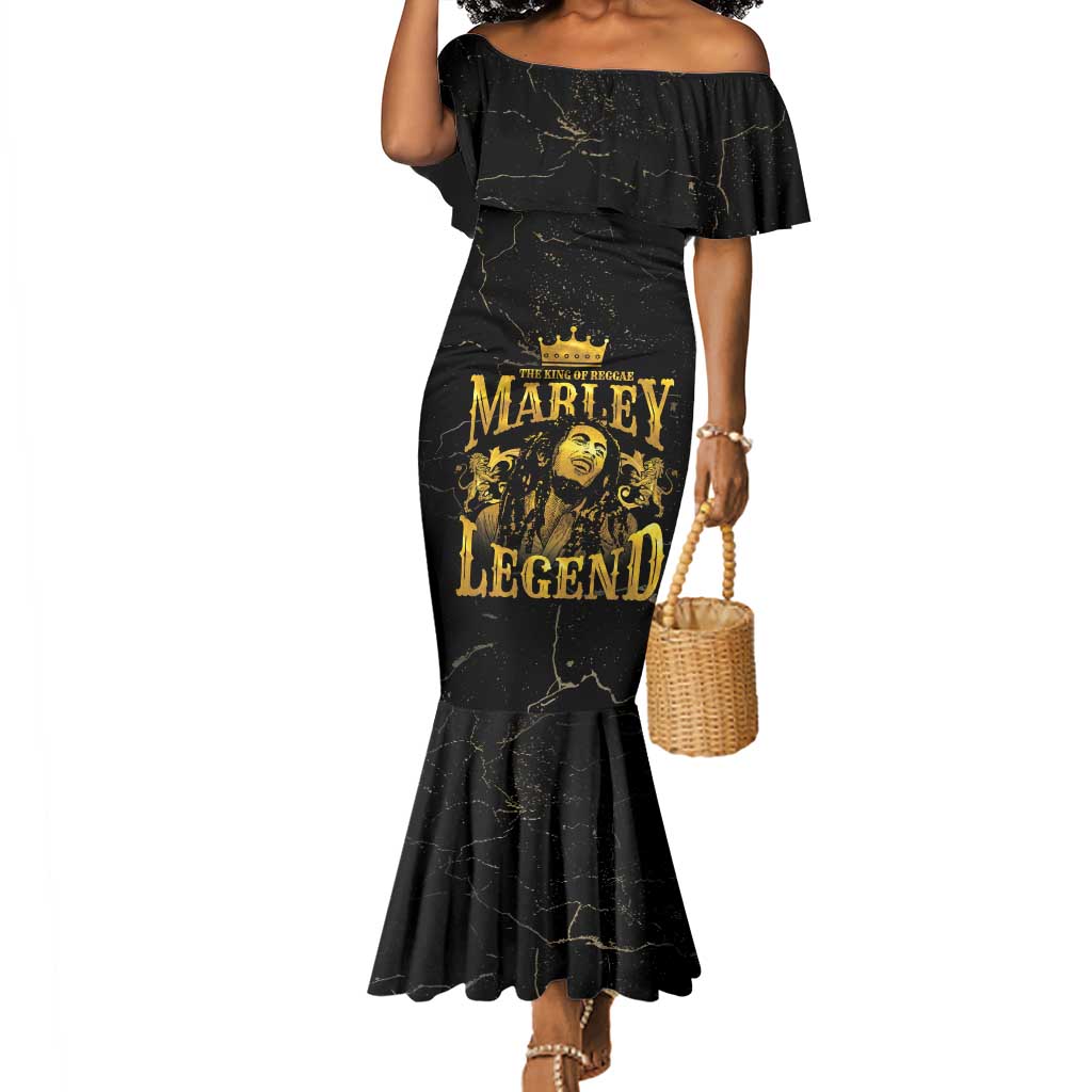 Reggae King Marley Mermaid Dress Gold Lion