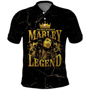 Reggae King Marley Polo Shirt Gold Lion