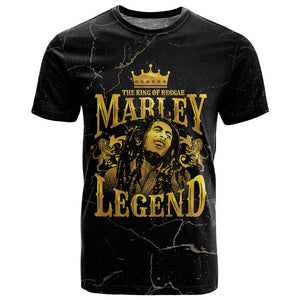 Reggae King Marley T shirt Gold Lion