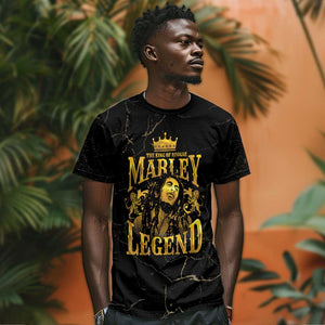 Reggae King Marley T shirt Gold Lion