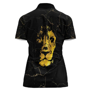 Reggae King Marley Women Polo Shirt Gold Lion