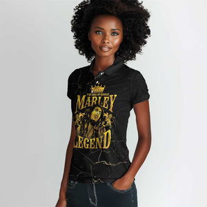 Reggae King Marley Women Polo Shirt Gold Lion