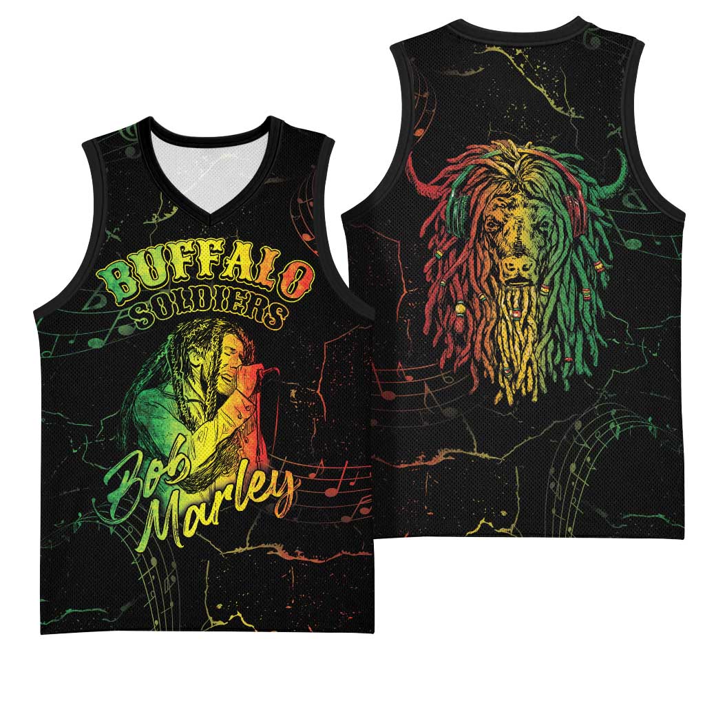 Reggae King Buffalo Soldier Basketball Jersey Honoring The Legend LT05