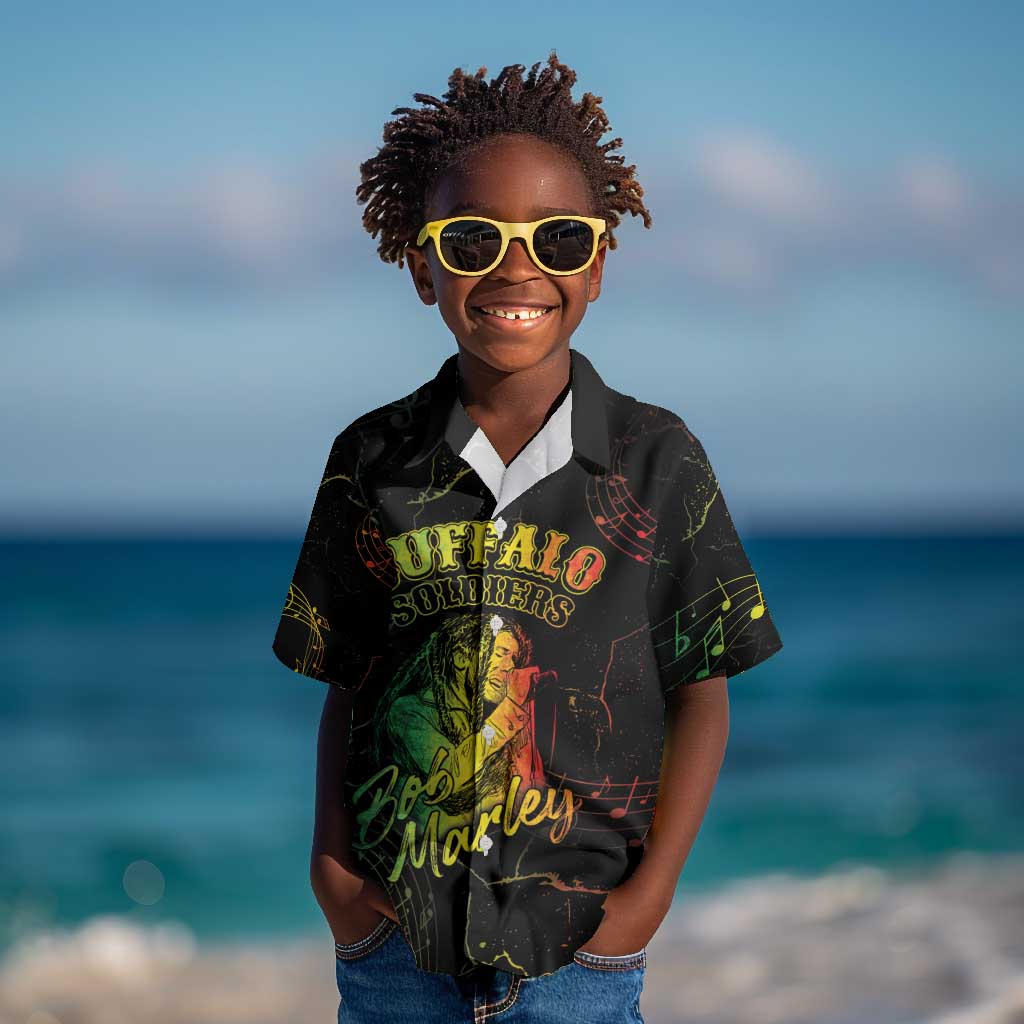 Reggae King Buffalo Soldier Kid Hawaiian Shirt Honoring The Legend