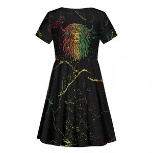 Reggae King Buffalo Soldier Kid Short Sleeve Dress Honoring The Legend