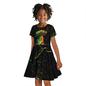 Reggae King Buffalo Soldier Kid Short Sleeve Dress Honoring The Legend