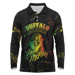 Reggae King Buffalo Soldier Long Sleeve Polo Shirt Honoring The Legend