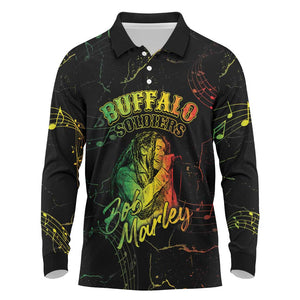 Reggae King Buffalo Soldier Long Sleeve Polo Shirt Honoring The Legend