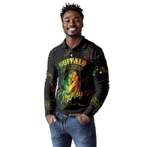 Reggae King Buffalo Soldier Long Sleeve Polo Shirt Honoring The Legend