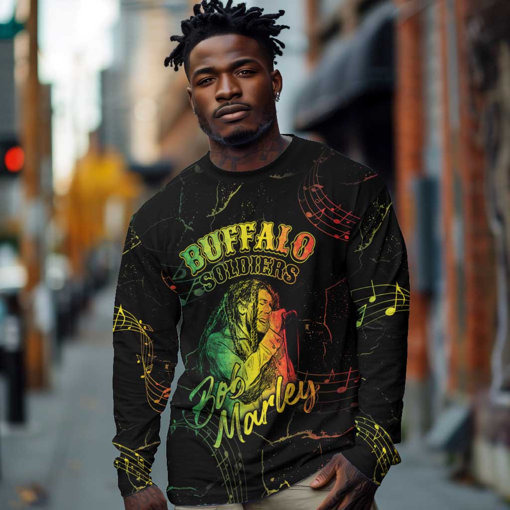 Reggae King Buffalo Soldier Long Sleeve Shirt Honoring The Legend