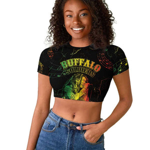 Reggae King Buffalo Soldier Raglan Cropped T shirt Honoring The Legend