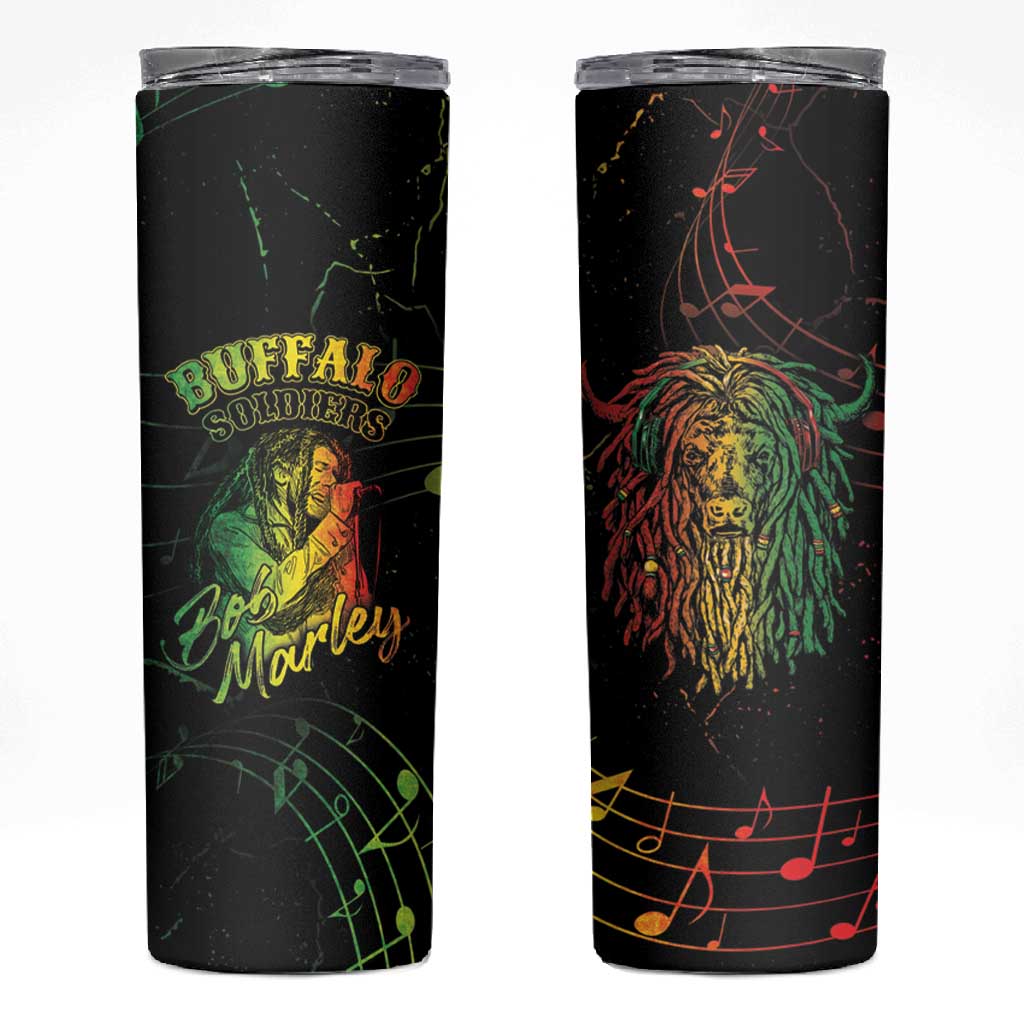 Reggae King Buffalo Soldier Skinny Tumbler Honoring The Legend