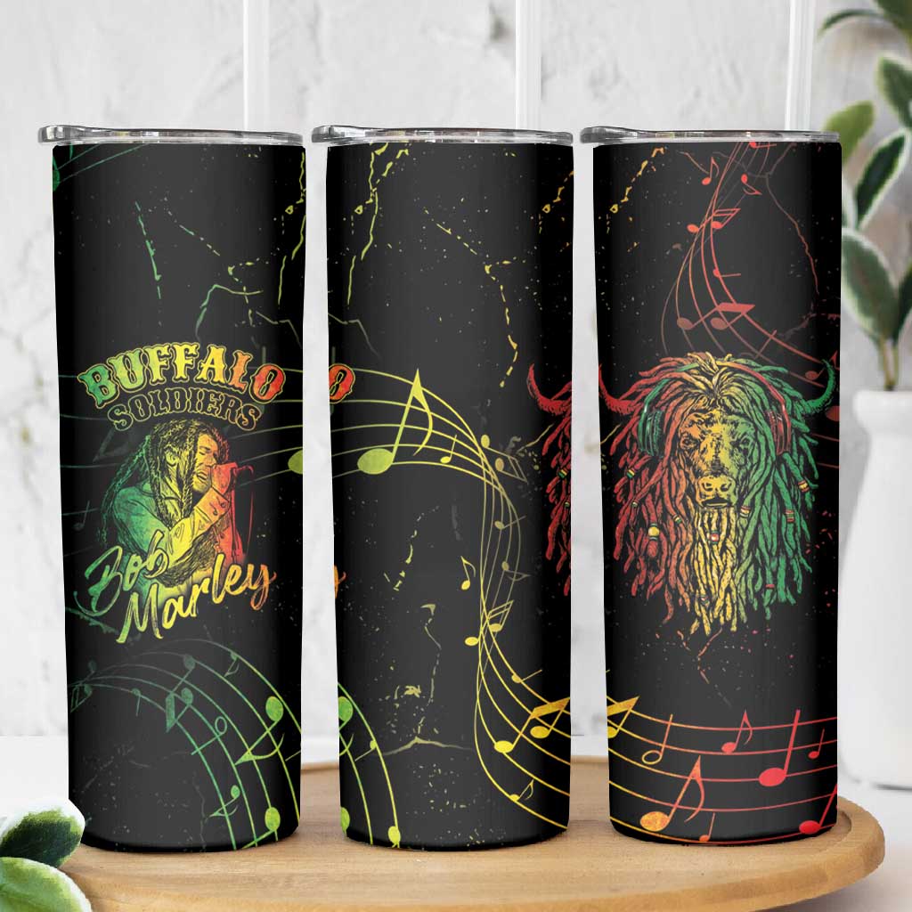 Reggae King Buffalo Soldier Skinny Tumbler Honoring The Legend
