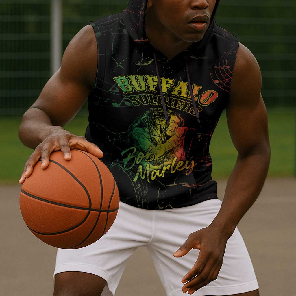 Reggae King Buffalo Soldier Sleeveless Hoodie Honoring The Legend - African Pride