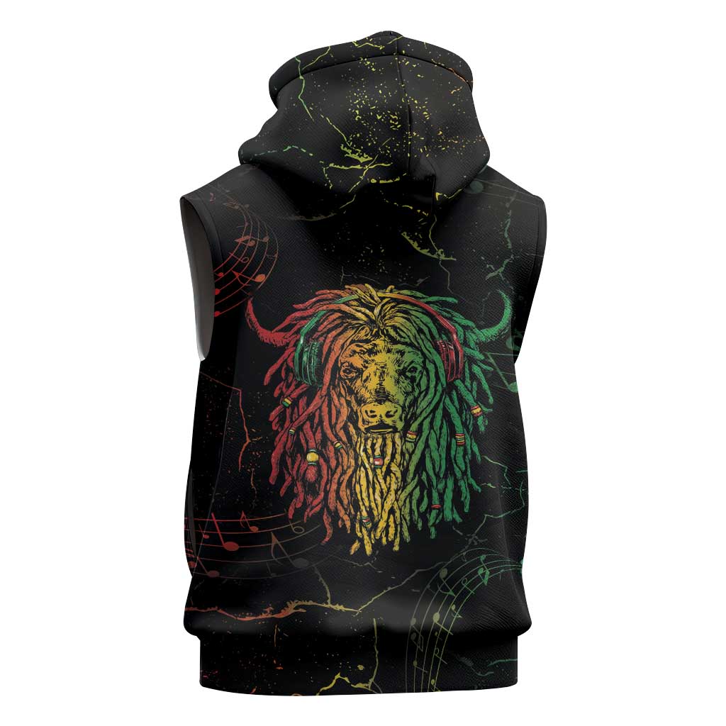 Reggae King Buffalo Soldier Sleeveless Zip Hoodie Honoring The Legend - African Pride
