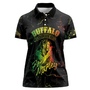 Reggae King Buffalo Soldier Women Polo Shirt Honoring The Legend