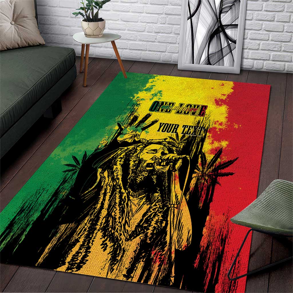 Legend Bob Personalized Area Rug Reggae Grunge