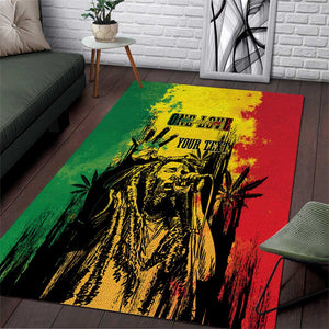 Legend Bob Personalized Area Rug Reggae Grunge