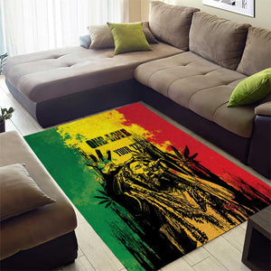 Legend Bob Personalized Area Rug Reggae Grunge