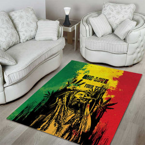 Legend Bob Personalized Area Rug Reggae Grunge