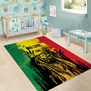 Legend Bob Personalized Area Rug Reggae Grunge