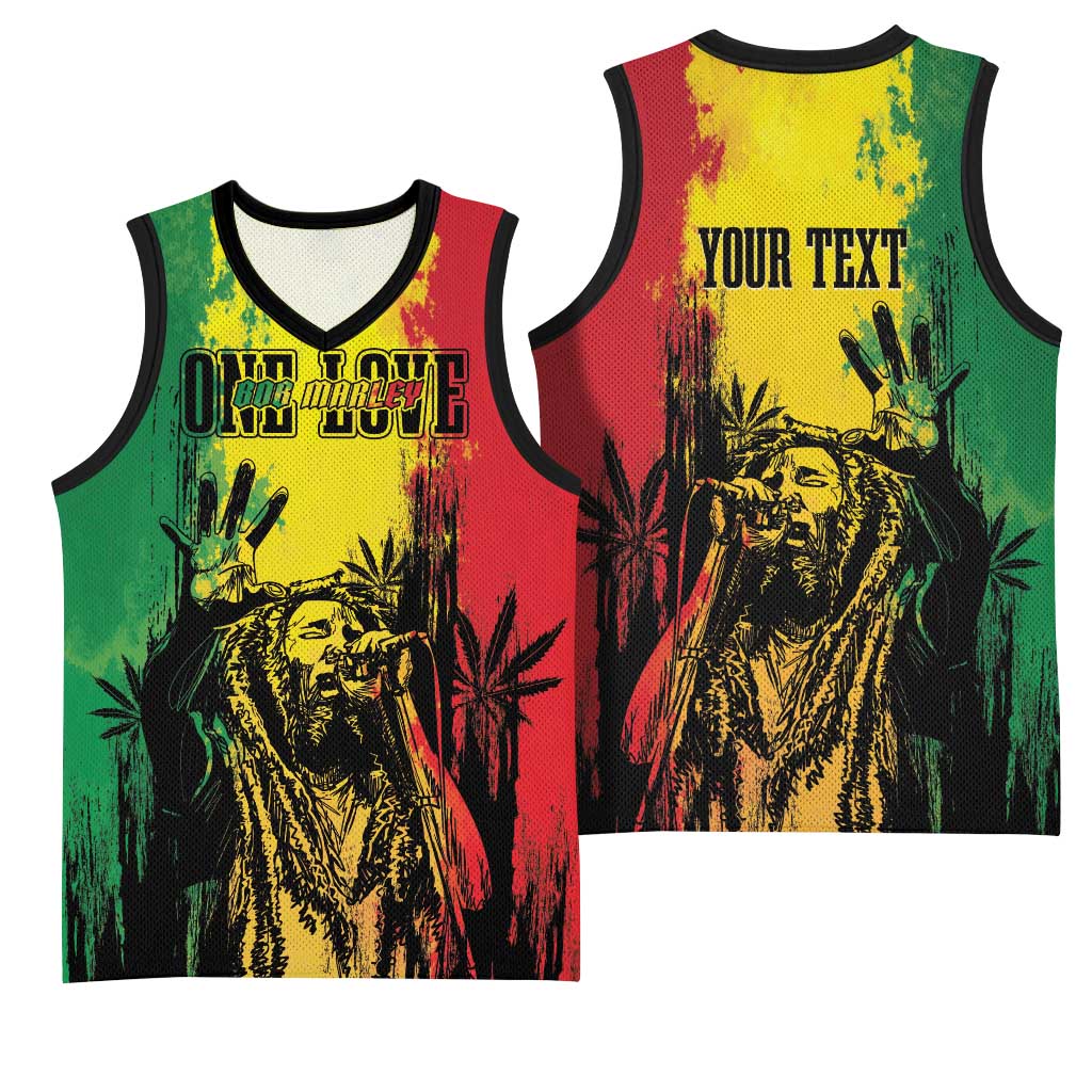 Legend Bob Personalized Basketball Jersey Reggae Grunge LT7