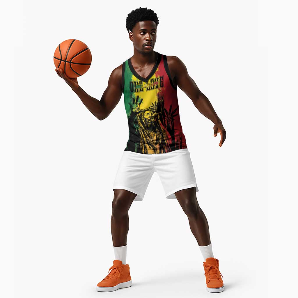 Legend Bob Personalized Basketball Jersey Reggae Grunge LT7