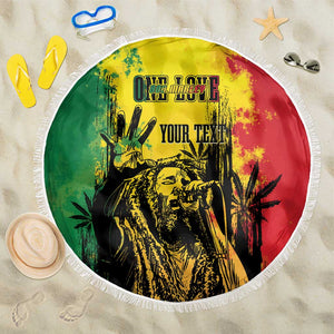 Legend Bob Personalized Beach Blanket Reggae Grunge