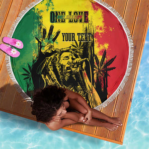 Legend Bob Personalized Beach Blanket Reggae Grunge