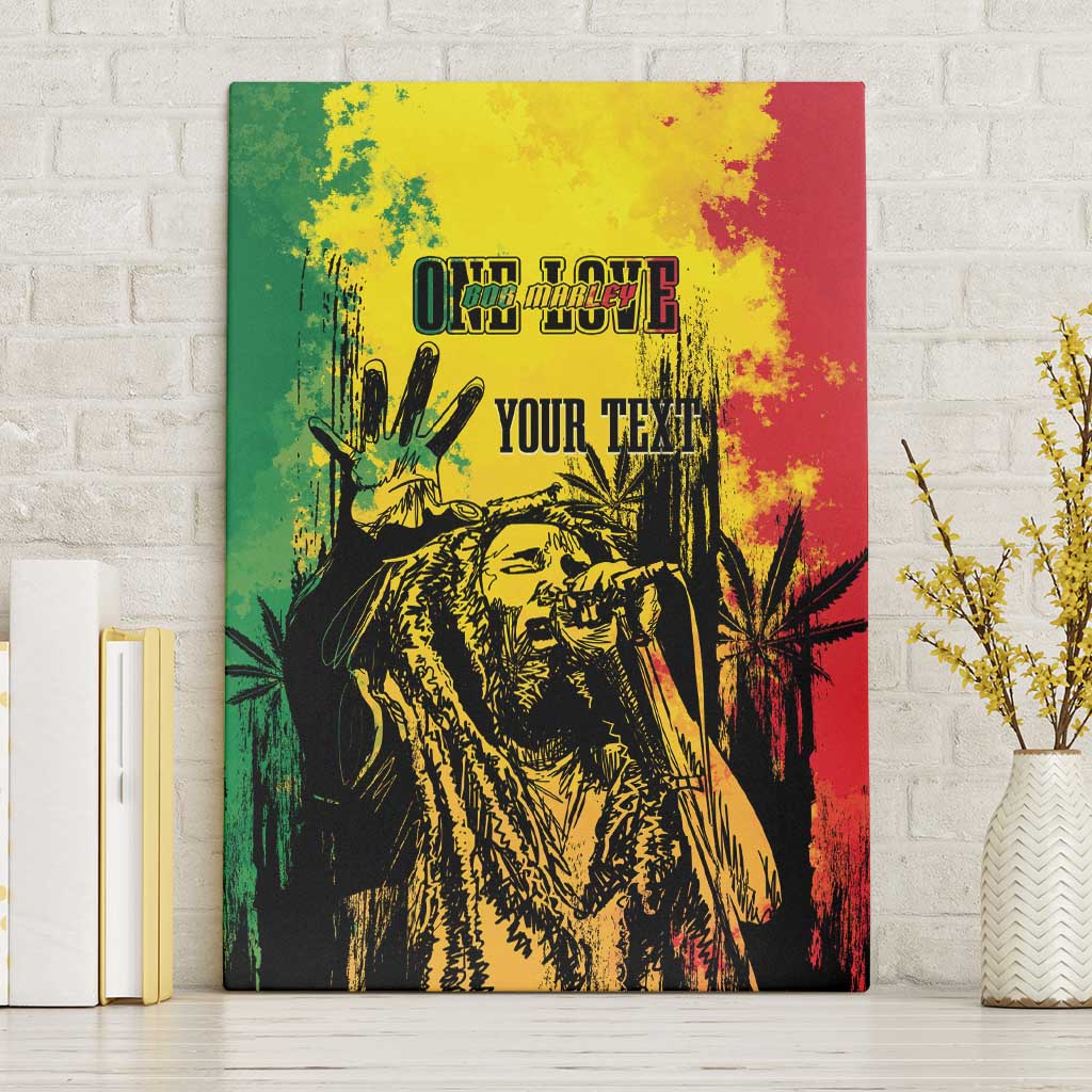 Legend Bob Personalized Canvas Wall Art Reggae Grunge