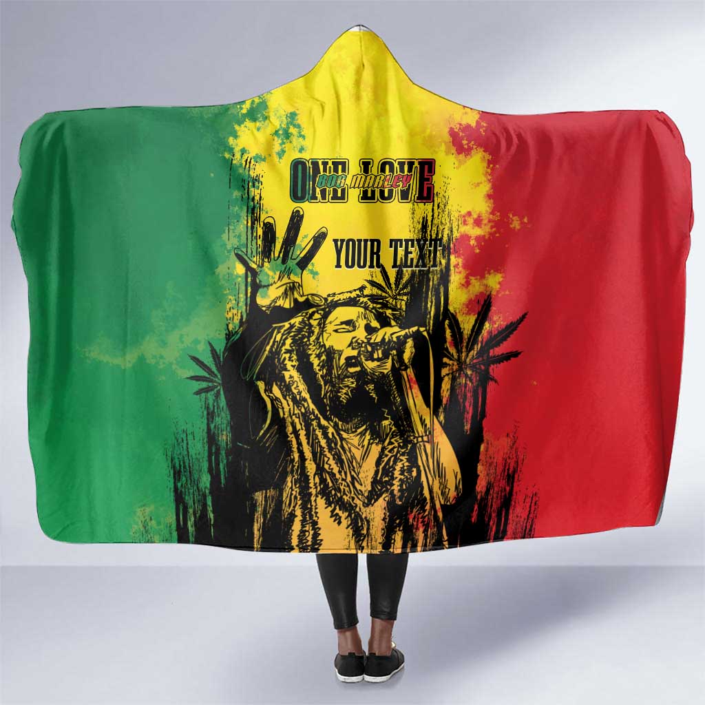 Legend Bob Personalized Hooded Blanket Reggae Grunge