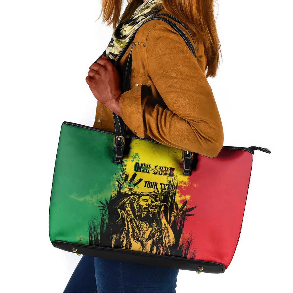 Legend Bob Personalized Leather Tote Bag Reggae Grunge