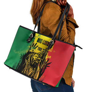 Legend Bob Personalized Leather Tote Bag Reggae Grunge