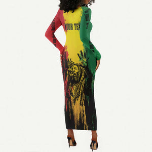 Legend Bob Personalized Long Sleeve Bodycon Dress Reggae Grunge