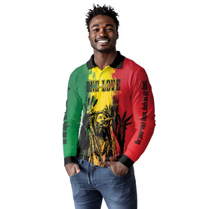 Legend Bob Personalized Long Sleeve Polo Shirt Reggae Grunge