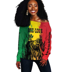 Legend Bob Personalized Off Shoulder Sweater Reggae Grunge