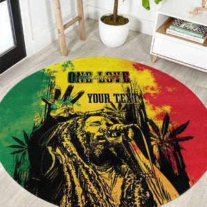 Legend Bob Personalized Round Carpet Reggae Grunge