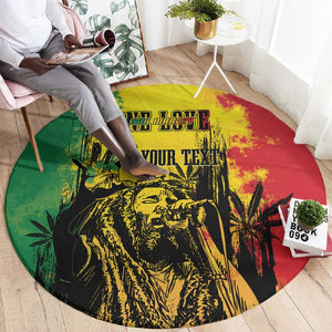 Legend Bob Personalized Round Carpet Reggae Grunge