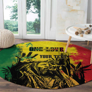 Legend Bob Personalized Round Carpet Reggae Grunge