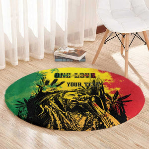 Legend Bob Personalized Round Carpet Reggae Grunge