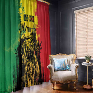 Legend Bob Personalized Window Curtain Reggae Grunge