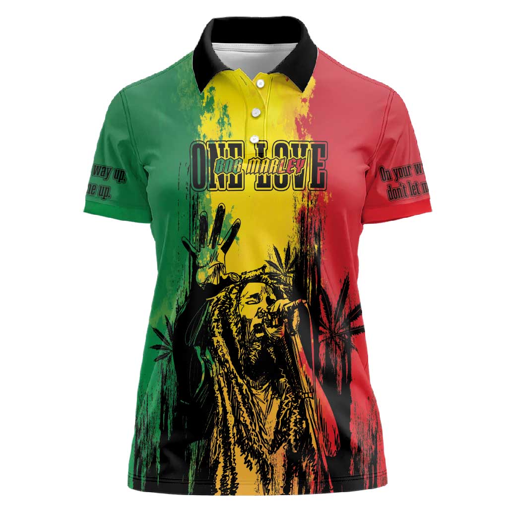 Legend Bob Personalized Women Polo Shirt Reggae Grunge